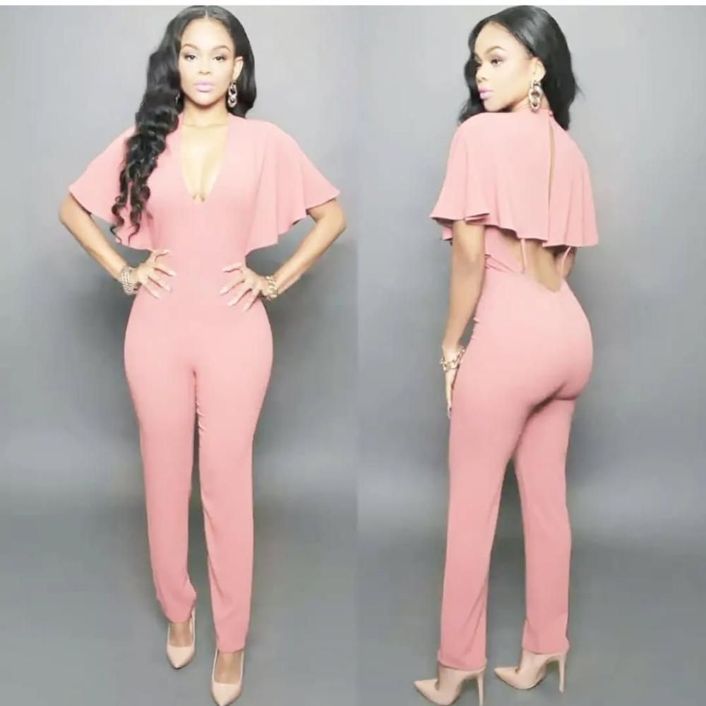 Jumpsuit suit apricot